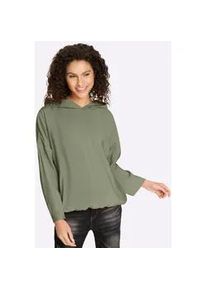 Langarmbluse Heine, Damen, Gr. 46, khaki, 85% Modal, 15% Polyester, unifarben, Blusen