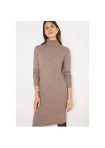 Strickkleid Cecil, Damen, Gr. XL (44), N-Gr, chocolate mousse melange, Strick, Obermaterial: 33% Polyester, 31% Polyacryl, 24% Baumwolle, 12% Nylon, meliert, regular fit knielang, hoch geschlossener Ausschnitt, Rippstrickb&uuml;ndchen, Kleider Strickkleid, mit Rollkragen, knielang