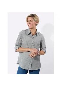 Longbluse Classic Basics, Damen, Gr. 38, khaki, wei&szlig;, kariert, 50% Baumwolle, 50% Polyester, gemustert, kariert, Blusen Longbluse