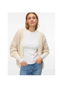 V&eacute;ro Moda Strickjacke VERO MODA "VMLOVELY LS OPEN CARDIGAN", Damen, Gr. L, birch detail:with mel, silber mink mel, Strick, Obermaterial: 78% Polyester, 12% Nylon, 8% Wolle, 2% Elasthan, unifarben, regular fit normal, V-Ausschnitt, Strickjacken Strickjacke, mit Wolle und Stretch