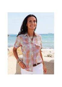 Karobluse Casual Looks, Damen, Gr. 38, orchidee, sand, kariert, 100% Baumwolle, gemustert, kariert, mehrfarbig, Blusen Karobluse