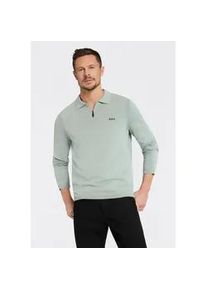Strickpullover BOSS Green "KN Ever-X PL", Herren, Gr. M, open gr&uuml;n357, Strick, Obermaterial: 100% Baumwolle, regular fit normal, Rundhals, B&uuml;ndchen, Pullover Strickpullover, mit Rei&szlig;verschluss, regular fit, toniges Logo