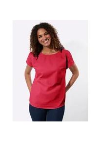 Schlupfbluse Casual Looks, Damen, Gr. 36, rot, 50% Baumwolle, 50% Polyester, unifarben, Rundhals, Blusen Schlupfbluse