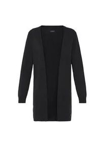 Strickjacke oxmo "Strickjacke OXAIDA LONG", Damen, Gr. S, schwarz, Obermaterial: 70% Viskose CV. 30% Polyamid PA., Strickjacken Strickjacke