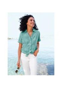 Hemdbluse Inspirationen, Damen, Gr. 38, salbei, ecru, 100% Baumwolle, bedruckt, gebl&uuml;mt, gemustert, mehrfarbig, Blusen Hemdbluse