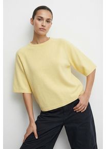 Rundhalspullover Only "ONLLOYAL 2/4 O-NECK KNT NOOS", Damen, Gr. S, sunlight detail:melange, Strick, Obermaterial: 80% Polyester, 20% Nylon, meliert, normal, Rundhals, Pullover Rundhalspullover, mit Halbarm