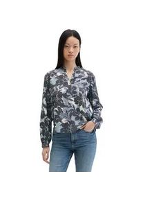 Marc O'Polo Langarmbluse MARC O'POLO "aus TENCELTM Lyocell", Damen, Gr. 46, dunkelgrau, Obermaterial: 100% Lyocell, bedruckt, regular fit normal, V-Ausschnitt, Manschette, Blusen