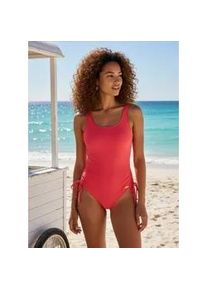 Badeanzug Lascana, Damen, Gr. 38, Cup B, blau (koralle), Microfaser, unifarben, Badeanz&uuml;ge Badeanzug, seitlich regulierbar