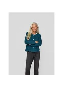 Strickjacke Rabe, Damen, Gr. 42, petrol, Strick, Obermaterial: 76% Polyacryl, 13% Wolle, 11% Polyester, unifarben, regular fit normal, Rundhals, Strickjacken Strickjacke, mit Taschen