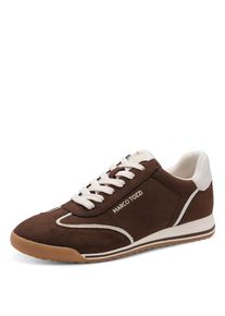 Keilsneaker Marco Tozzi, Damen, Gr. 40, braun, Lederimitat, Nubuklederimitat, unifarben mit Farbeinsatz, Schuhe Keilsneaker, Freizeitschuh, Halbschuh, Schn&uuml;rschuh mit Feel Me-Ausstattung
