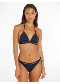 Triangel-Bikini-Top "TH TRIANGLE FIXED FOAM", Damen, Gr. XL (42/44), N-Gr, blau (dunkelblau), Elasthan, Polyamid, Tommy Hilfiger Swimwear, unifarben, Bikini-Oberteile Triangel-Bikini-Top, mit Tommy Hilfiger-Branding