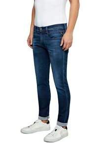 Slim-fit-Jeans Replay "ANBASS HYPERFLEX BIO", Herren, Gr. 29, L&auml;nge 30, blau (dunkelblau, washed), Denim/Jeans, Obermaterial: 85% Baumwolle, 10% Polyester, 5% Elasthan, slim fit lang, Jeans Slim-fit-Jeans, mit Stretch-Anteil, Topseller