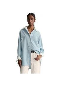 Marc O'Polo Langarmbluse MARC O'POLO DENIM "aus Papertouch Popeline", Damen, Gr. M, light blau, Obermaterial: 100% Baumwolle, gestreift, loose fit normal, Blusen