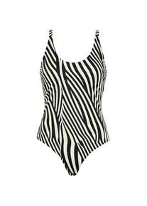 Badeanzug Naturana "Riviera", Damen, Gr. 44, Cup D, schwarz, wei&szlig;, Obermaterial: 82% Polyamid, 18% Elasthan. Futter: 88% Polyester, 12% Elasthan. Miedereinsatz: 86% Polyamid, 14% Elasthan, gemustert, Badeanz&uuml;ge Badeanzug, Zebra-Print, Rundhalsausschnitt, gemustert, bequem