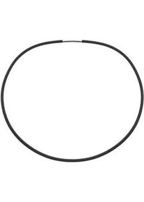 Halsreif OSTSEE-SCHMUCK "- Kautschuk 3,0 mm - Bajonett - Kautschuk -" Gr. 42, schwarz (schwarz, silber 925), Halsketten, Damen, 42, Kautschuk