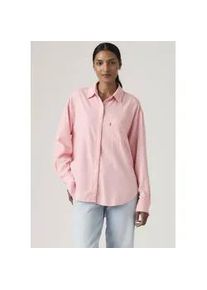 Levi's Jeansbluse LEVI'S "HARLIE BOYFRIEND SHIRT", Damen, Gr. S (36), coral blush cotton linen, Web, Obermaterial: 55% Leinen, 45% Viskose, relaxed fit Po-bedeckend, 2-Knopf-Manschette, Blusen Jeansbluse, mit Brusttasche