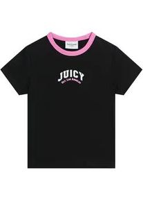 T-Shirt Juicy Couture "COLLEGIATE SPORTS RINGER TSHIRT. Damen", Damen, Gr. S, schwarz, Jersey, 95% Baumwolle, 5% Elasthan, normal taillenlang, Rundhals, Shirts T-Shirt, T-Shirt Damen, Schriftzug, Sportshirt, Logoprint, Trikot, Sale