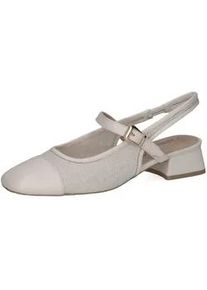 Slingpumps Caprice "Caprice Pumps Leder/Textil", Damen, Gr. 37, vanilla, Leder, Textil, Schuhe Slingpumps