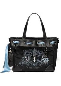 Tragetasche Juicy Couture "DAYDREAMER PALM LARGE DOUBLE HANDLE BAG.. Damen", Damen, Gr. onesize, schwarz, Baumwolle, Polyurethan, Taschen, Tragetasche Damen, Shopper, Einkaufstasche, Fashion, Lifestyle, Sale