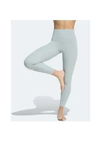 Trainingstights Adidas PERFORMANCE "Adidas ALL ME RIB 7/8 LEGGINGS", Damen, Gr. S, N-Gr, wonder sage, normal, gr., Obermaterial: 86% Polyester, 14% Elasthan, 7/8-L&auml;nge, Hosen