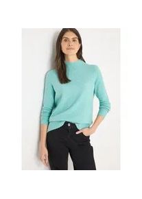 Stehkragenpullover Cecil, Damen, Gr. L (42), foam blau melange, Strick, Obermaterial: 37% Baumwolle, 34% Polyacryl, 26% Polyester, 3% Elasthan, unifarben, l&auml;ssig geschnitten h&uuml;ftbedeckend, Rundhals, B&uuml;ndchen, Pullover Stehkragenpullover, mit Turtelneck-Stehkragen