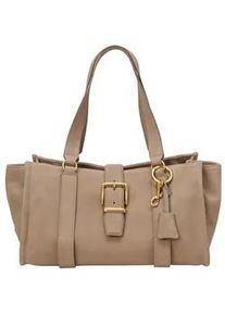Marc O'Polo Shopper MARC O'POLO "aus weichem Veloursleder", Damen, Gr. B/H/T: 40cm x 23cm x 22cm, earthy taupe, Leder, Taschen Shopper