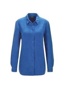 Langarmbluse GOLDNER "Bequeme Damen Businessbluse", Damen, Gr. 48, blau (royalblau), Obermaterial: 100% Leinen LI., normal, Sonstiges, Blusen, Ohne