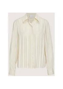 Madeleine Mode Langarmbluse MADELEINE "Hemdbluse Elegante Streifenbluse mit Glanzeffekt", Damen, Gr. 44, grau (kiesel), Obermaterial: 100% Polyester PES., Modern, gerade, Blusen, Feine Transparenz