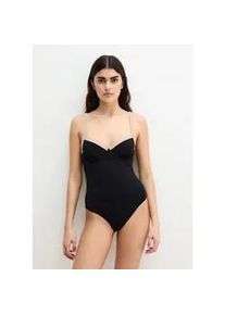 Marc O'Polo Badeanzug MARC O'POLO "Contrast Color Binding", Damen, Gr. 75, Cup C, schwarz, Obermaterial: 84% Polyamid, 16% Elasthan, Badeanz&uuml;ge Badeanzug