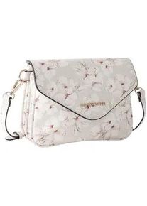 Umh&auml;ngetasche Marco Tozzi, Damen, Gr. B/H/T: 20cm x 20cm x 6cm, wei&szlig; mit blumen, Lederimitat, gebl&uuml;mt, Taschen Umh&auml;ngetasche, Damen Schultertasche, Clutch, Handtasche mit Paspellierung
