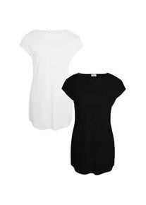 Longshirt Seidel Moden "Otto exclusiv", Damen, Gr. 42, schwarz, offw, Jersey, Obermaterial: 94% Viskose, 6% Elasthan, unifarben, tailliert Po-bedeckend, Rundhals, Shirts Longshirt, 2er Pack Rundhals - Viskose - MADE IN GERMANY