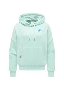 Kapuzenpullover Ragwear "Pirita PP", Damen, Gr. L (40), mint, Material: 70% Baumwolle, 30% Polyester, oversize h&uuml;ftbedeckend, hoch geschlossener Ausschnitt, &Auml;rmel ohne &Auml;rmelschlitz Rippb&uuml;ndchen, Pullover Kapuzenpullover, oversized Damen Hoodie mit Print-Akzenten