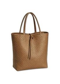Schultertasche "Flecht", Damen, Gr. B/H/T: 38cm x 32cm x 12cm onesize, braun, Leder, Collezione Alessandro, Taschen Schultertasche, aus Rindsleder, Made in Italy