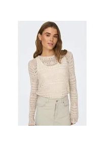 Jacqueline de Yong Rundhalspullover JDY "JDYSUN LAY L/S BOATNECK PULLOV. KNT NOOS", Damen, Gr. XXL, tapioca, Strick, Obermaterial: 100% Polyacryl, unifarben, regular fit normal, Rundhals, Pullover Rundhalspullover