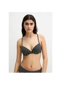 Marc O'Polo Bandeau-Bikini-Top MARC O'POLO "Palm Geo Print", Damen, Gr. 75, Cup E, schwarz geo print, Obermaterial: 84% Polyamid, 16% Elasthan, Bikini-Oberteile