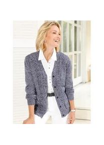 Strickjacke Classic Basics, Damen, Gr. 46, marine, ecru, meliert, 100% Polyacryl, meliert, Strickjacken Strickjacke