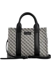 Umh&auml;ngetasche Remonte, Damen, Gr. B/H/T: 30cm x 23cm x 14cm, schwarz, creme, Textil, Flechtoptik, Taschen Umh&auml;ngetasche, Schultertasche mit verstellbarem Umh&auml;ngeriemen