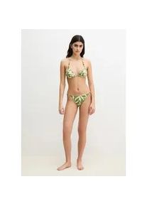 Marc O'Polo Bikini-Hose MARC O'POLO "Shiny Abstract Flower AOP", Damen, Gr. XL (46), N-Gr, golden cypress print, Obermaterial: 84% Polyamid, 16% Elasthan, Badehosen Bikini-Hose