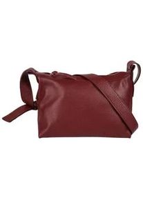 Umh&auml;ngetasche CLUTY, Damen, Gr. B/H/T: 26cm x 18cm x 12cm onesize, rot, Leder, leicht gl&auml;nzend, unifarben, Taschen Umh&auml;ngetasche, echt Leder, Made in Italy