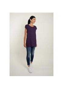 Longshirt Seidel Moden, Damen, Gr. 56, pflaume, Jersey, Obermaterial: 95% Viskose, 5% Elasthan, unifarben, normal Po-bedeckend, Rundhals, angeschnitten abgesteppte Kante, Shirts Longshirt, MADE IN GERMANY