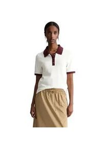 Marc O'Polo Poloshirt MARC O'POLO DENIM "aus reiner Bio-Baumwolle", Damen, Gr. S, sanftes wei&szlig;, Obermaterial: 100% Baumwolle, unifarben, slim fit, normaler Saum, Shirts