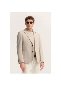 Sakko Bugatti "Stretch-Funktion", Herren, Gr. 58, 30, beige, 90% Baumwolle, 10% Polyester, gestreift, regular fit, Sakkos Sakko, mit einem Streifen-Design