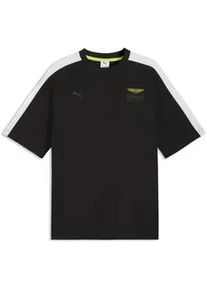 T-Shirt Puma "Puma x ASTON MARTIN ARAMCO F1 TEAM T7 T-Shirt Herren", Damen, Gr. M, schwarz, Obermaterial: 100% Baumwolle; Rippe: 29% Polyester, 71% Baumwolle, colorblocking, oversize, Rundhals, Shirts T-Shirt