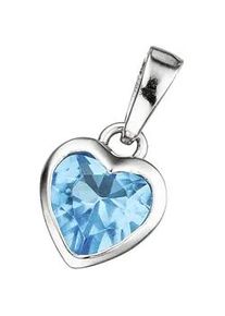 Herzanh&auml;nger Jobo "Kinder-Anh&auml;nger kleines Herz 9 mm", hellblau, hellblau, Schmuckanh&auml;nger, M&auml;dchen, Silber 925 (Sterlingsilber), 925 Silber rhodiniert mit einem Kristall