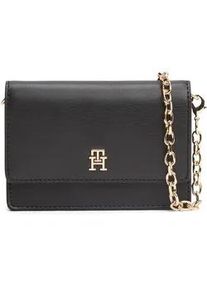 Kartenetui Tommy Hilfiger "TH ICON CARD HOLDER W/CHAIN", Herren, schwarz, Lederimitat, Kleinlederwaren, Damen Geldbeutel, Portemonnaie, Minibag mit TH-Logoemblem