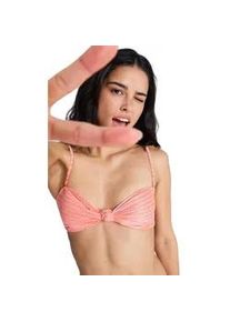 Bandeau-Bikini-Top Roxy "Wavy Baby", Damen, Gr. XXL, Cup B, camellia, Obermaterial: 77% Microfaser, 13% Nylon, 10% Elasthan;, Bikini-Oberteile