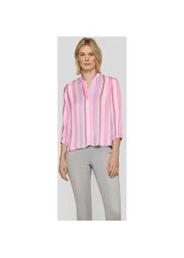 Klassische Bluse Rabe "Bluse", Damen, Gr. 42, rosa, 100%Viskose, gestreift, gerade, Blusen Bluse