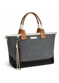 Umh&auml;ngetasche TONI & FRIENDS "Landsberg", Damen, Gr. B/H/T: 46cm x 27cm x 13cm onesize, schwarz, Taschen Umh&auml;ngetasche, aus Stoff, mit langem Riemen