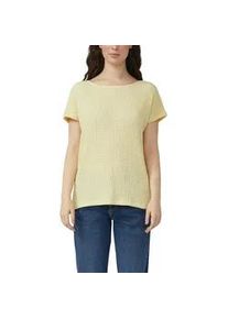T-Shirt s.Oliver, Damen, Gr. 38, butter gelb, Strick, Obermaterial: 96% Polyester, 4% Elasthan, Strukturmuster, relaxed fit normal, U-Boot-Ausschnitt, Shirts T-Shirt, mit Struktur Muster
