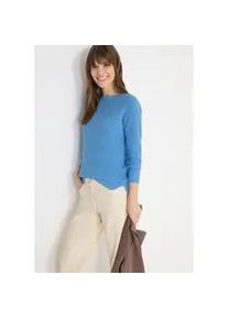 Strickpullover Cecil, Damen, Gr. XL (44), cloud blau melange, Strick, Obermaterial: 60% Baumwolle, 40% Viskose, unifarben, l&auml;ssig geschnitten h&uuml;ftbedeckend, Rundhals, Pullover Strickpullover, mit U-Boot-Ausschnitt